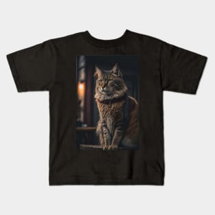 Cool portrait of a Cat Kids T-Shirt